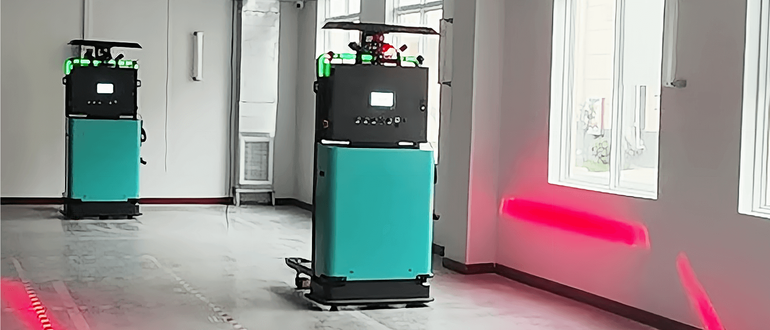 劢微机器人公司新能源无人叉车案例图