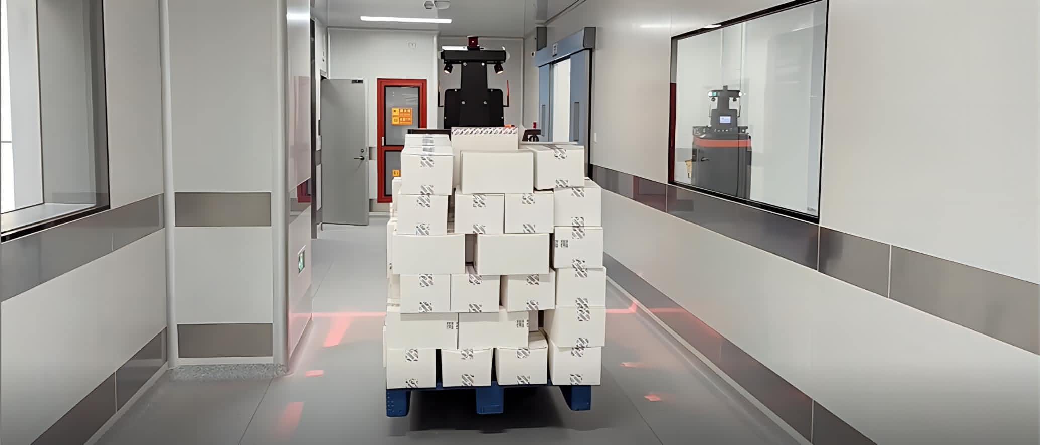 劢微机器人公司制药企业无人叉车应用案例